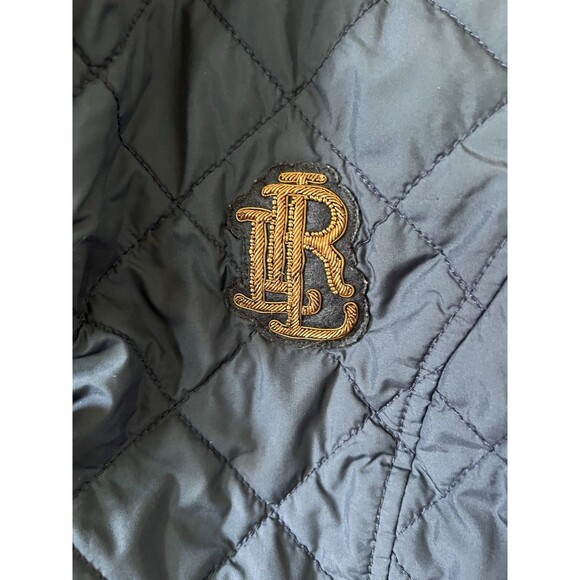 Lauren Ralph Lauren Women's Logo Cresent Quilted Jacket in Navy SZ. 2 - Picture 5 of 10